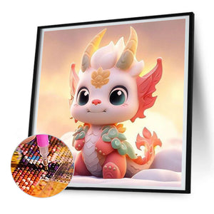 Cute Fire Dragon 30*30CM(Canvas) Full Round Drill Diamond Painting