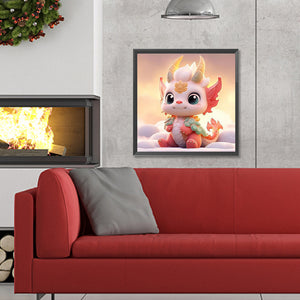 Cute Fire Dragon 30*30CM(Canvas) Full Round Drill Diamond Painting