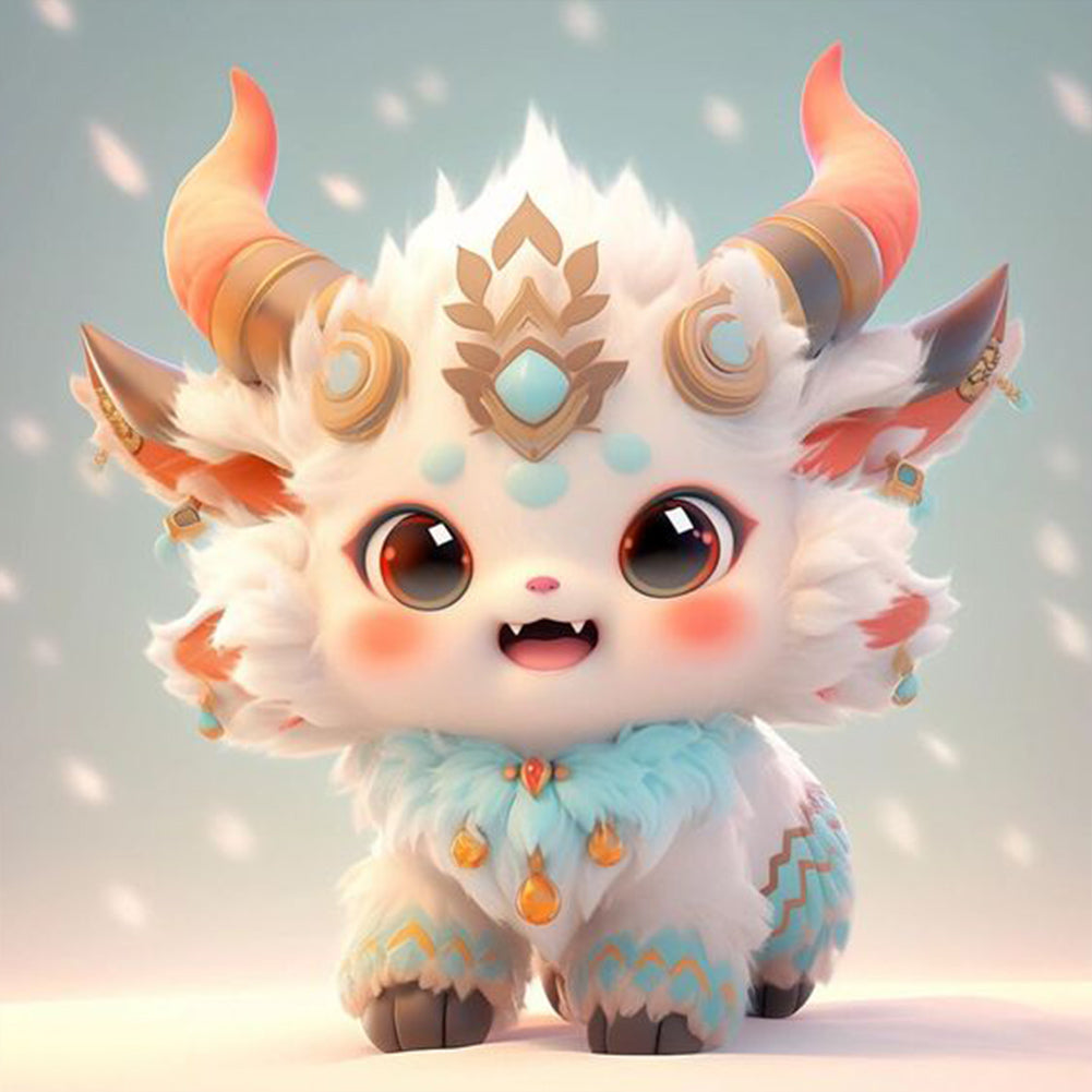 Cute Nian Beast 30*30CM(Canvas) Full Round Drill Diamond Painting