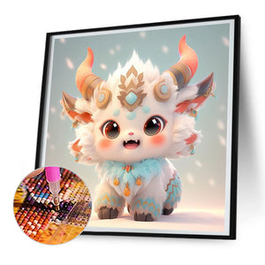 Cute Nian Beast 30*30CM(Canvas) Full Round Drill Diamond Painting