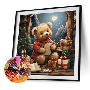 Christmas Bear 40*40CM(Picture) Full Round Drill Diamond Painting