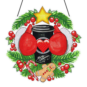 Christmas Xmas Decor Special Shaped Diamond Painting Wall Decor Wreath (Torso)