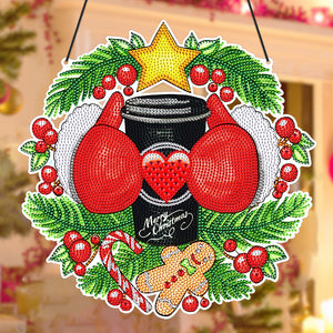 Christmas Xmas Decor Special Shaped Diamond Painting Wall Decor Wreath (Torso)