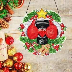 Christmas Xmas Decor Special Shaped Diamond Painting Wall Decor Wreath (Torso)