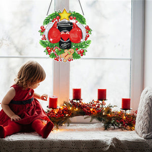 Christmas Xmas Decor Special Shaped Diamond Painting Wall Decor Wreath (Torso)