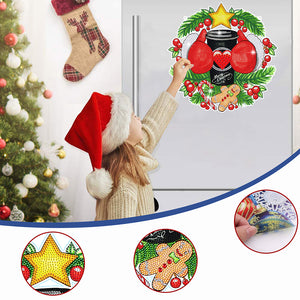 Christmas Xmas Decor Special Shaped Diamond Painting Wall Decor Wreath (Torso)