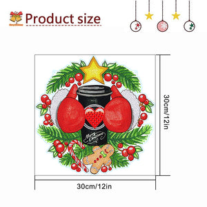 Christmas Xmas Decor Special Shaped Diamond Painting Wall Decor Wreath (Torso)
