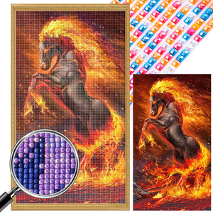 Flame Horse 40*70CM(Picture) Partial AB Full Square Drill Diamond Painting