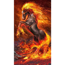 Load image into Gallery viewer, Flame Horse 40*70CM(Picture) Partial AB Full Square Drill Diamond Painting
