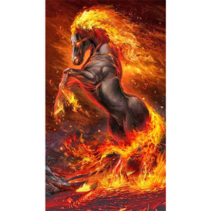 Flame Horse 40*70CM(Picture) Partial AB Full Square Drill Diamond Painting