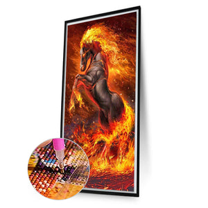 Flame Horse 40*70CM(Picture) Partial AB Full Square Drill Diamond Painting