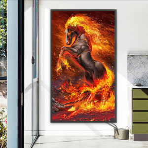 Flame Horse 40*70CM(Picture) Partial AB Full Square Drill Diamond Painting