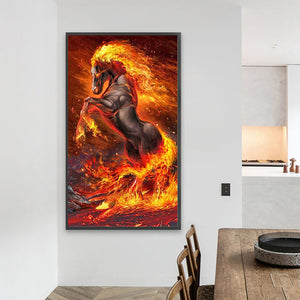 Flame Horse 40*70CM(Picture) Partial AB Full Square Drill Diamond Painting