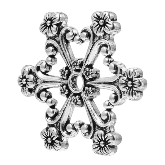 Bobbin Sewing Winder Holder Tool Retro Winding Plate (Plum Blossom Silver)
