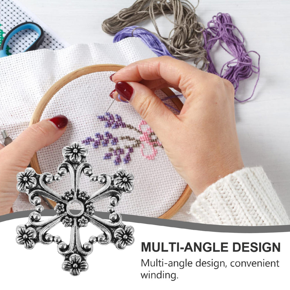 Bobbin Sewing Winder Holder Tool Retro Winding Plate (Plum Blossom Silver)
