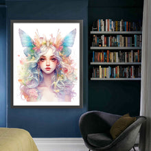 Load image into Gallery viewer, Yishu - Colorful Butterfly And Flower Girl - 50*60CM 11CT 3 Stamped Cross Stitch
