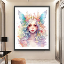 Load image into Gallery viewer, Yishu - Colorful Butterfly And Flower Girl - 50*60CM 11CT 3 Stamped Cross Stitch
