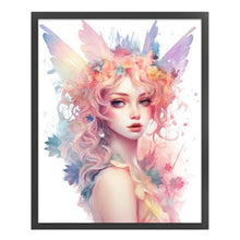 Load image into Gallery viewer, Yishu - Colorful Butterfly And Flower Girl - 50*60CM 11CT 3 Stamped Cross Stitch
