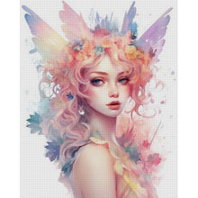 Load image into Gallery viewer, Yishu - Colorful Butterfly And Flower Girl - 50*60CM 11CT 3 Stamped Cross Stitch
