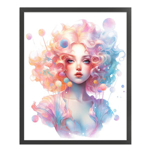 Yishu - Colorful Candy Girl - 50*60CM 11CT 3 Stamped Cross Stitch