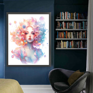 Yishu - Colorful Candy Girl - 50*60CM 11CT 3 Stamped Cross Stitch