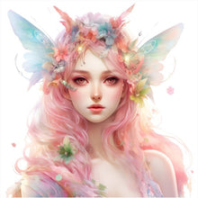 Load image into Gallery viewer, Yishu - Colorful Butterfly And Flower Girl - 50*50CM 11CT 3 Stamped Cross Stitch
