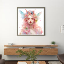 Load image into Gallery viewer, Yishu - Colorful Butterfly And Flower Girl - 50*50CM 11CT 3 Stamped Cross Stitch
