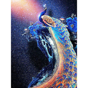 Peacock Under The Stars 30*40CM(Canvas) Full Round Drill Diamond Painting