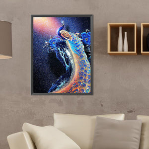 Peacock Under The Stars 30*40CM(Canvas) Full Round Drill Diamond Painting