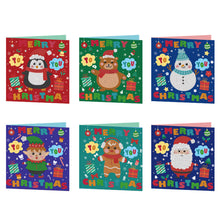 Load image into Gallery viewer, 6PCS DIY Diamond Painting Card Elk Christmas Diamond Drawing Card 30x15cm (2)
