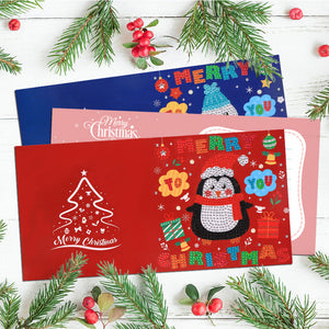 6PCS DIY Diamond Painting Card Elk Christmas Diamond Drawing Card 30x15cm (2)