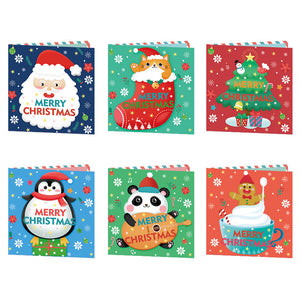 6PCS DIY Diamond Painting Card Elk Christmas Diamond Drawing Card 30x15cm (3)