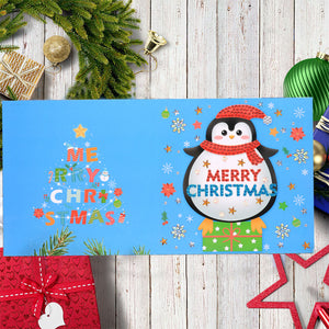 6PCS DIY Diamond Painting Card Elk Christmas Diamond Drawing Card 30x15cm (3)