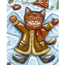 Load image into Gallery viewer, Cat Lying In The Snow 40*50CM(Canvas) Full Round Drill Diamond Painting
