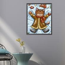 Load image into Gallery viewer, Cat Lying In The Snow 40*50CM(Canvas) Full Round Drill Diamond Painting
