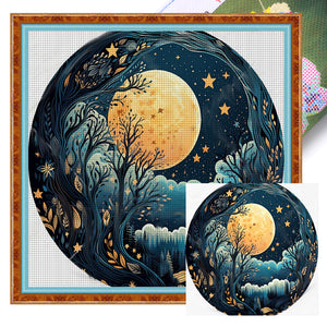 Huancan - Moonlight Scenery - 50*50CM 11CT 3 Stamped Cross Stitch