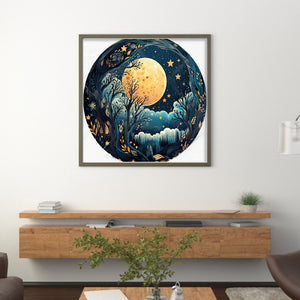 Huancan - Moonlight Scenery - 50*50CM 11CT 3 Stamped Cross Stitch