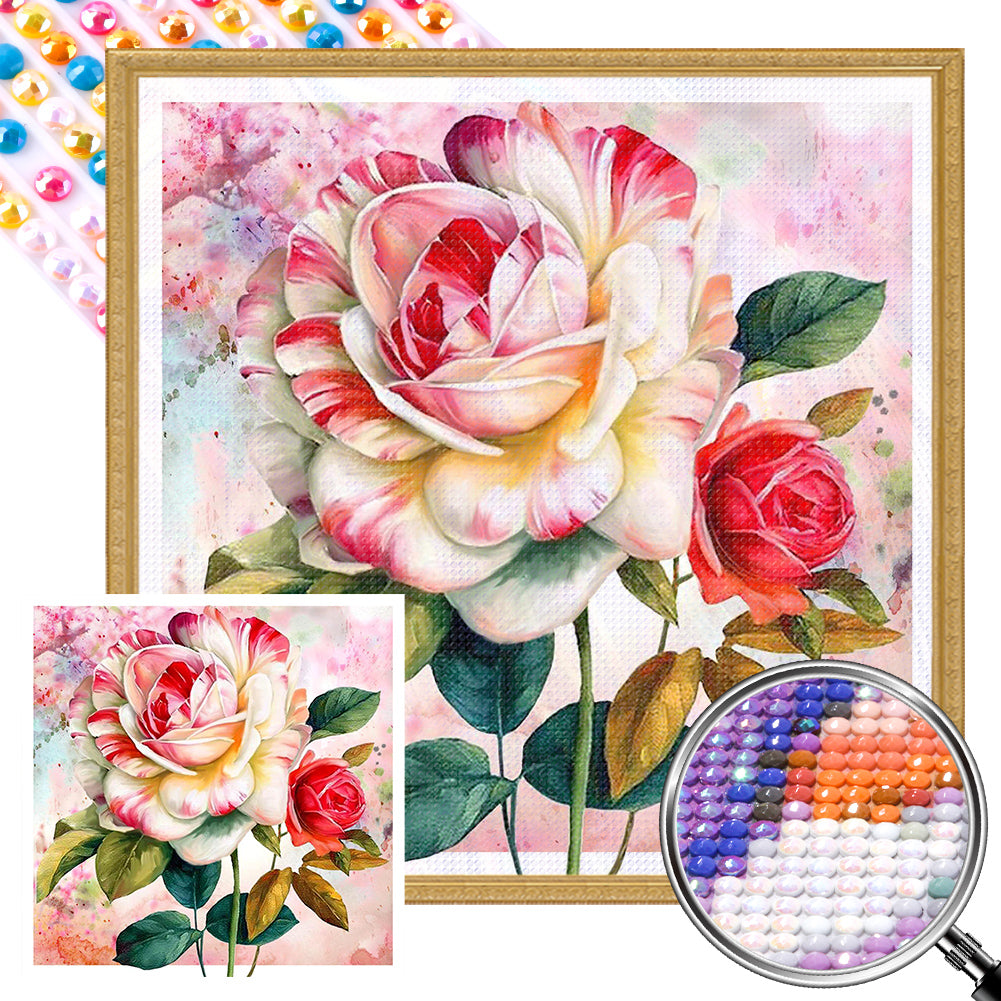 Rose 40*40CM(Picture) Full Round Drill Diamond Painting