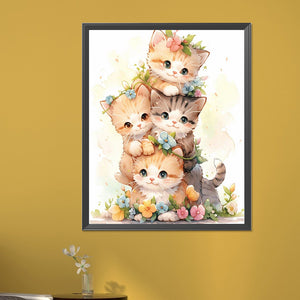 Cat Stacking Game 40*50CM(Picture) Full Round Drill Diamond Painting