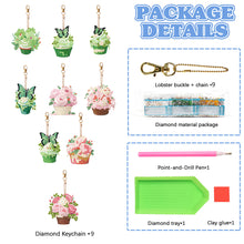 Load image into Gallery viewer, 9PCS Double Sided Special Shape Diamond Art Keyring (Dessert Flowers)
