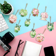 Load image into Gallery viewer, 9PCS Double Sided Special Shape Diamond Art Keyring (Dessert Flowers)
