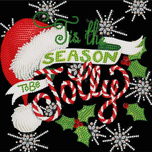 Christmas Santa Hat And Stocking 30*30CM(Canvas) Partial Special Shaped Drill Diamond Painting