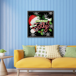 Christmas Santa Hat And Stocking 30*30CM(Canvas) Partial Special Shaped Drill Diamond Painting