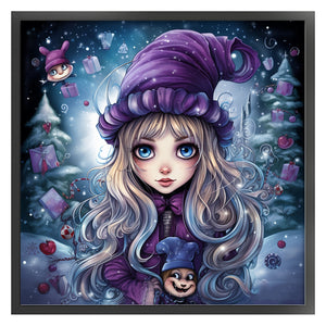 Huancan - Halloween Witch - 60*60CM 11CT 3 Stamped Cross Stitch