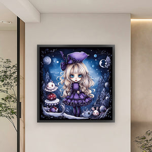 Huancan - Halloween Witch - 60*60CM 11CT 3 Stamped Cross Stitch