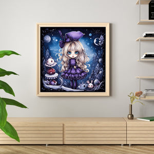 Huancan - Halloween Witch - 60*60CM 11CT 3 Stamped Cross Stitch