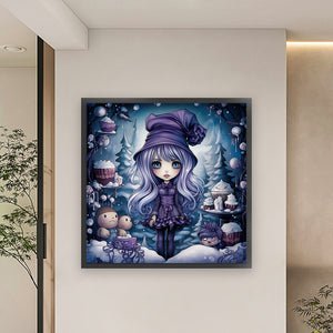 Huancan - Halloween Witch - 60*60CM 11CT 3 Stamped Cross Stitch