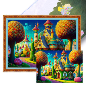 Yishu - Dream Castle - 60*45CM 11CT 3 Stamped Cross Stitch