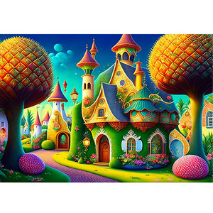 Yishu - Dream Castle - 60*45CM 11CT 3 Stamped Cross Stitch