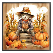 Load image into Gallery viewer, Yishu - Pumpkin Scarecrow - 60*60CM 11CT 3 Stamped Cross Stitch
